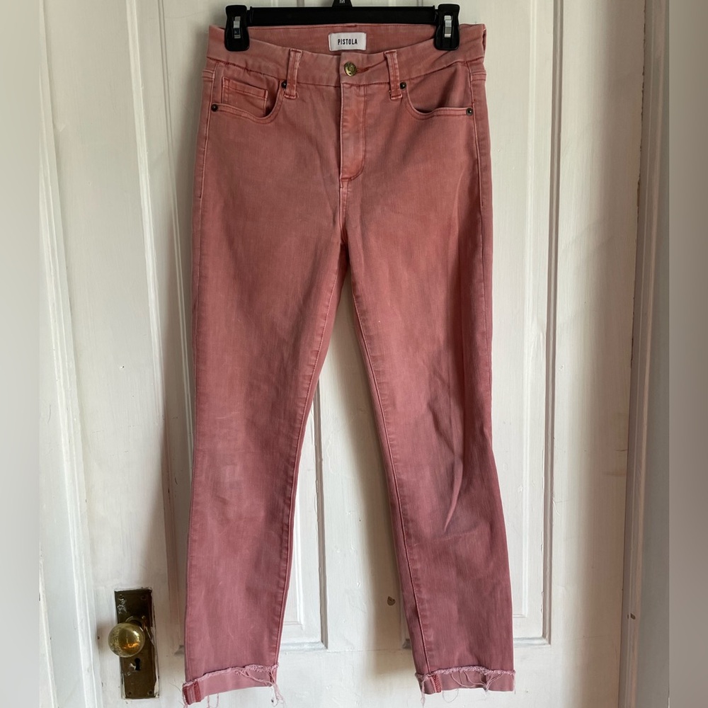 Pistola salmon colored ankle length jeans
